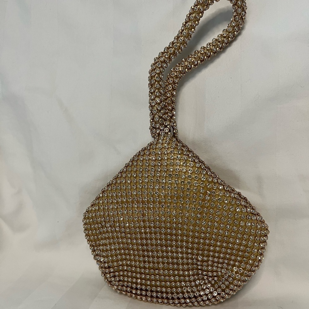 vintage vibe triangle rhinestone evening handbag clutch NWOT